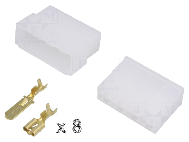 Connector: vlak; vrouwelijk/mannelijk; klemmen; voor draad Connector: vlak; vrouwelijk/mannelijk; klemmen; voor draad